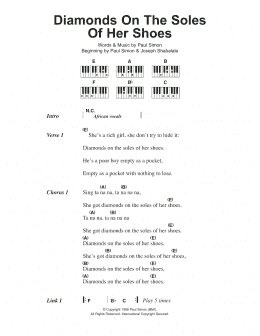 page one of Diamonds On The Soles Of Her Shoes (Piano Chords/Lyrics)