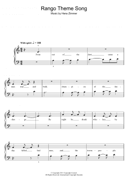 page one of Rango Theme Song (5-Finger Piano)