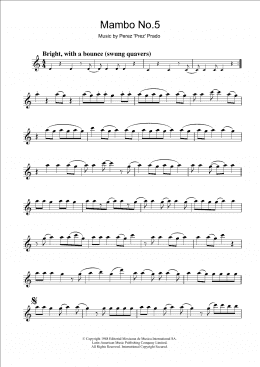 page one of Mambo No. 5 (Clarinet Solo)
