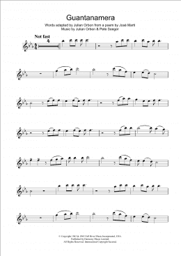 page one of Guantanamera (Flute Solo)