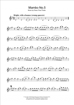 page one of Mambo No. 5 (Flute Solo)
