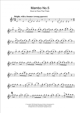 page one of Mambo No. 5 (Violin Solo)