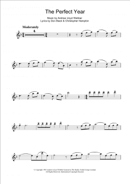page one of The Perfect Year (from Sunset Boulevard) (Clarinet Solo)