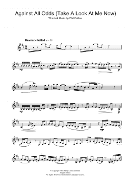 page one of Against All Odds (Take A Look At Me Now) (Clarinet Solo)