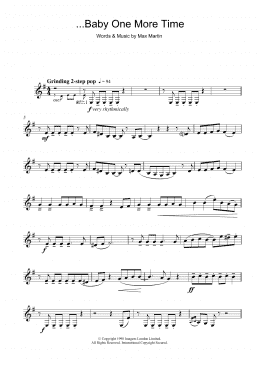 page one of ...Baby One More Time (Clarinet Solo)