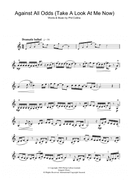 page one of Against All Odds (Take A Look At Me Now) (Violin Solo)