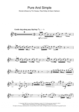 page one of Pure And Simple (Violin Solo)