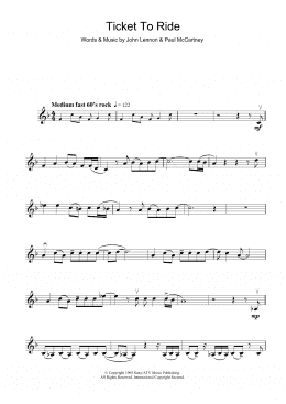 page one of Ticket To Ride (Violin Solo)