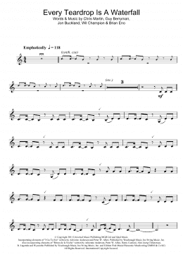page one of Every Teardrop Is A Waterfall (Clarinet Solo)