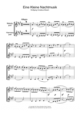 page one of Allegro from Eine Kleine Nachtmusik K525 (Clarinet Solo)