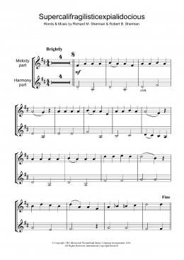 page one of Supercalifragilisticexpialidocious (from Mary Poppins) (Clarinet Solo)