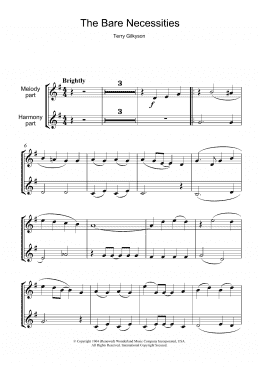 page one of The Bare Necessities (from Disney's The Jungle Book) (Clarinet Solo)