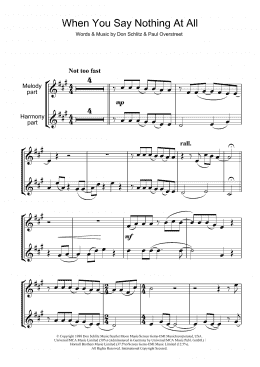 page one of When You Say Nothing At All (Clarinet Solo)