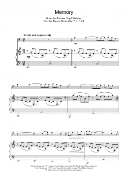 page one of Memory (Verse only) (from Cats) (Cello Solo)