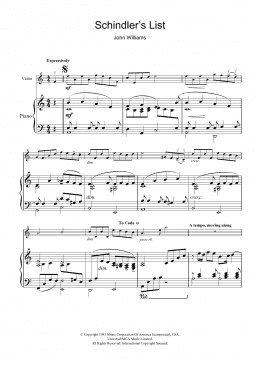 page one of Theme From Schindler's List (Violin and Piano)