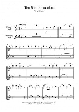 page one of The Bare Necessities (from Disney's The Jungle Book) (Flute Solo)