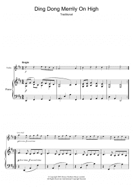 page one of Ding Dong! Merrily On High (Violin Solo)