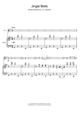 page one of Jingle Bells (Violin Solo)