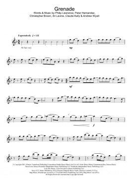 page one of Grenade (Flute Solo)