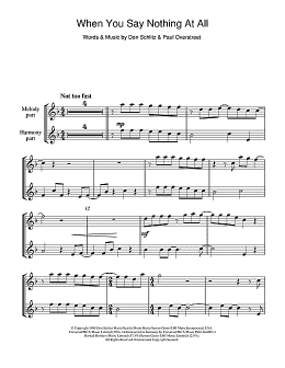 page one of When You Say Nothing At All (Recorder)