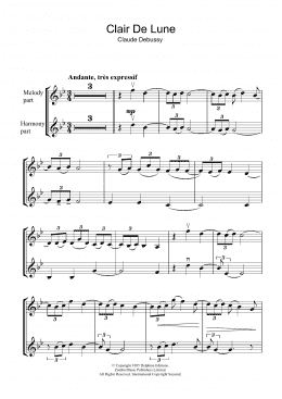 page one of Clair De Lune (Violin Solo)