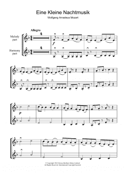 page one of Allegro from Eine Kleine Nachtmusik K525 (Violin Solo)