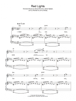 page one of Red Lights (Piano, Vocal & Guitar Chords)