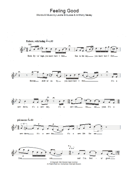 page one of Feeling Good (Piano, Vocal & Guitar Chords)