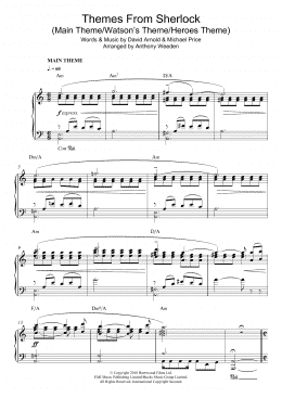 page one of Themes From Sherlock (Main Theme/Watson's Theme/Heroes Theme) (Piano Solo)