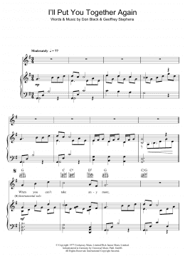 page one of I'll Put You Together Again (Piano, Vocal & Guitar Chords)