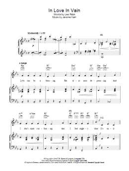 page one of In Love In Vain (Piano, Vocal & Guitar Chords)