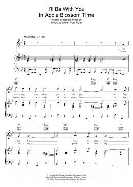 page one of I'll Be With You In Apple Blossom Time (Piano, Vocal & Guitar Chords)