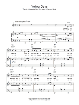 page one of Yellow Days (Piano, Vocal & Guitar Chords)