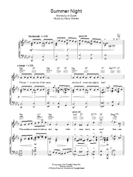 page one of Summer Night (Piano, Vocal & Guitar Chords)