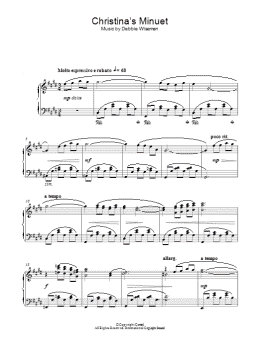 page one of Christina's Minuet (Theme From Haunted) (Piano Solo)