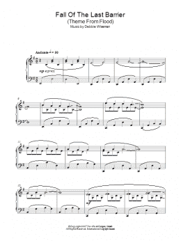 page one of Fall Of The Last Barrier (Theme From Flood) (Piano Solo)