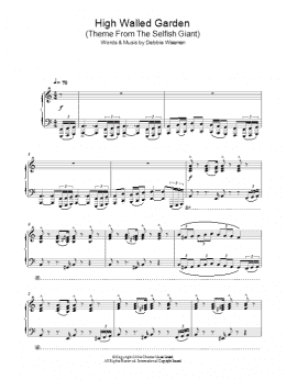 page one of High Walled Garden (Theme From The Selfish Giant) (Piano Solo)
