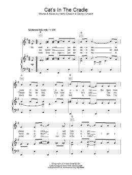 page one of Cat's In The Cradle (Piano, Vocal & Guitar Chords (Right-Hand Melody))