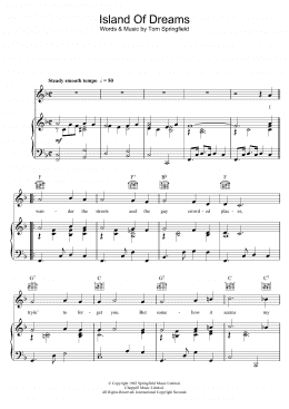 page one of Island Of Dreams (Piano, Vocal & Guitar Chords)