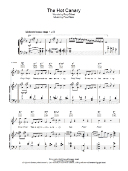 page one of The Hot Canary (Piano, Vocal & Guitar Chords)
