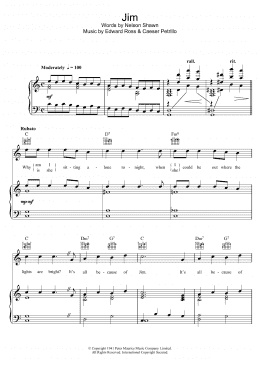 page one of Jim (Piano, Vocal & Guitar Chords)