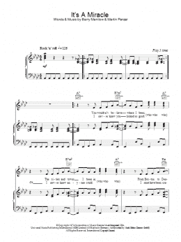 page one of It's A Miracle (Piano, Vocal & Guitar Chords)
