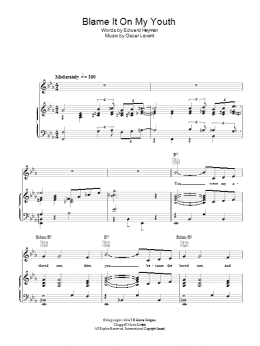 page one of Blame It On My Youth (Piano, Vocal & Guitar Chords)