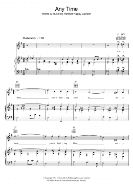 page one of Any Time (Piano, Vocal & Guitar Chords)