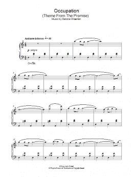 page one of Occupation (Theme From The Promise) (Piano Solo)