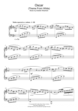 page one of Oscar (Theme From Wilde) (Piano Solo)