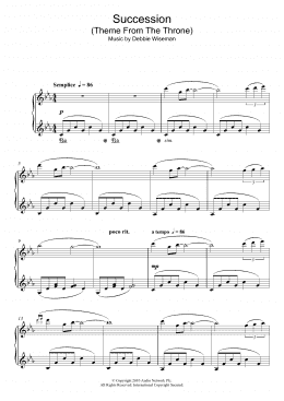 page one of Succession (Theme From The Throne) (Piano Solo)