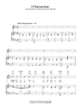 page one of I'll Remember (Piano, Vocal & Guitar Chords)