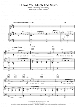 page one of I Love You Much Too Much (Piano, Vocal & Guitar Chords)