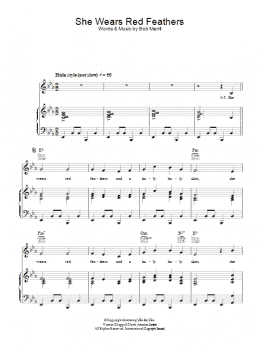 page one of She Wears Red Feathers (Piano, Vocal & Guitar Chords)